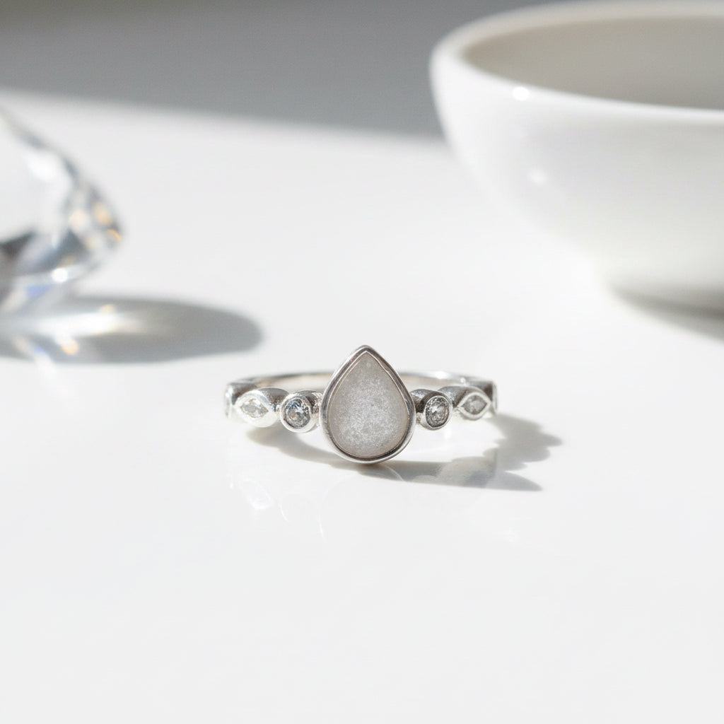 Teardrop Halo Ring