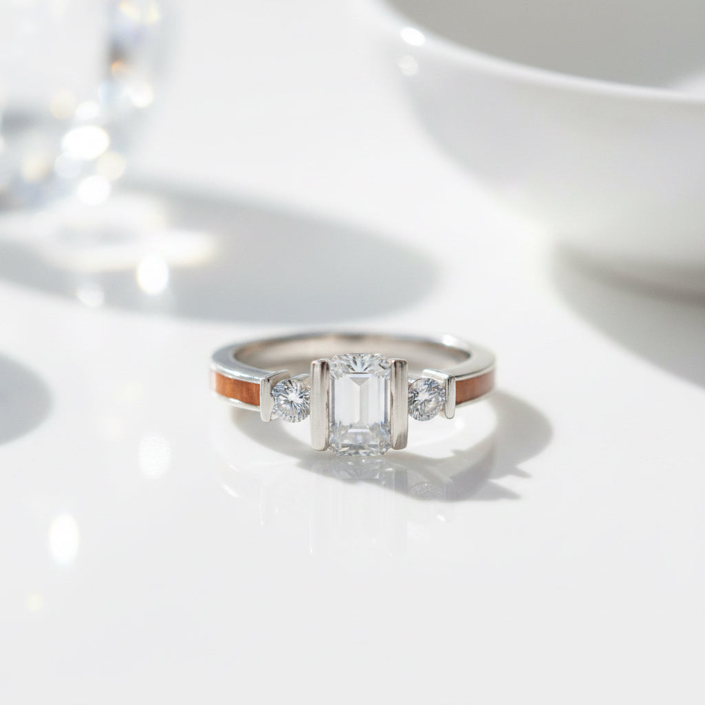 Emerald Halo Ring
