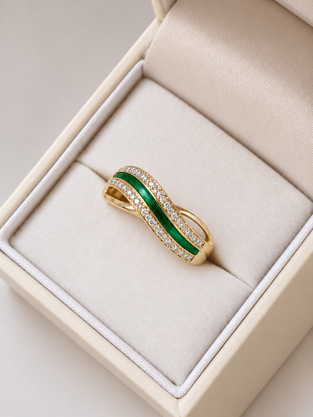 Gold Ocean Wave Ring