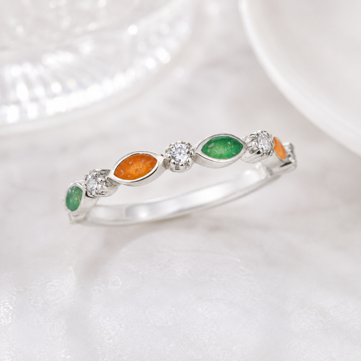 Five Channel Marquise Ring