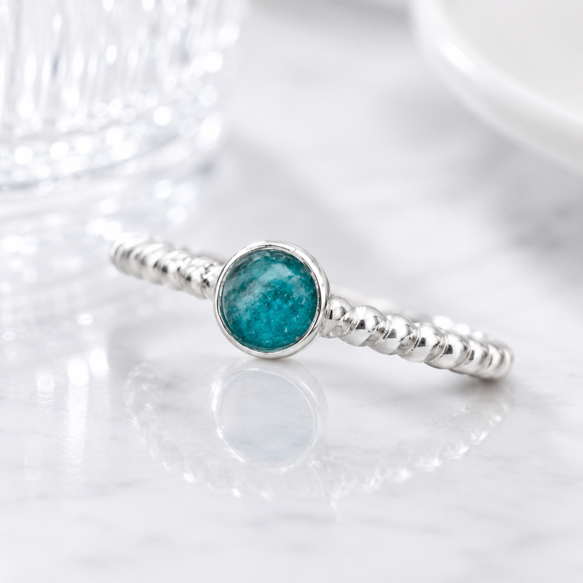 Beaded Solitaire Ring
