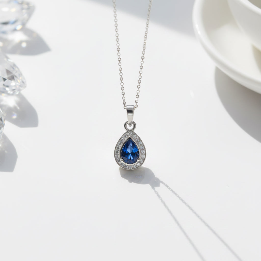 Teardrop Halo Pendant