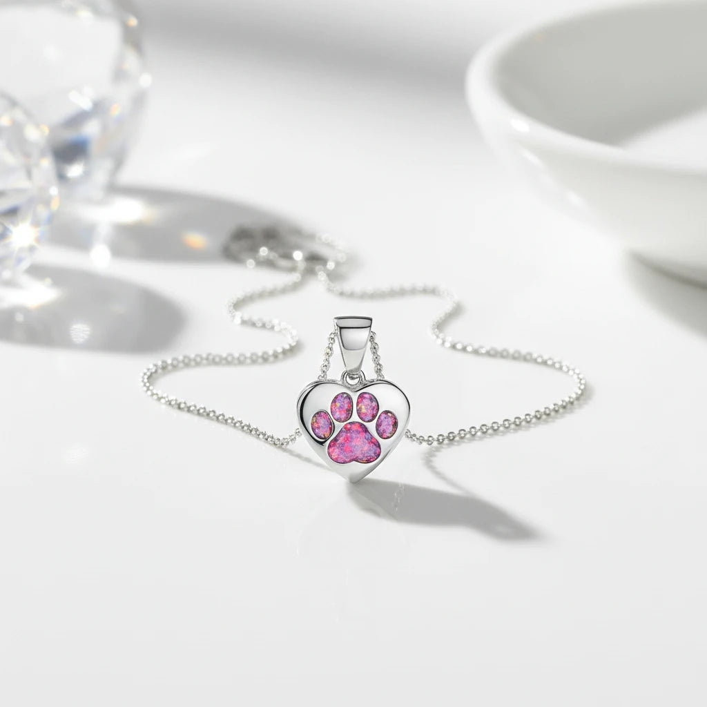 Paw Print Stainless Steel Pendant