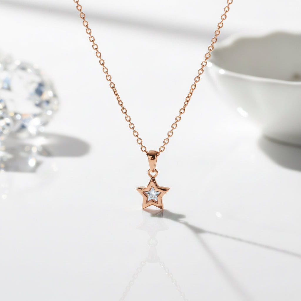 Mini Star Pendant 18ct Rose Gold PVD