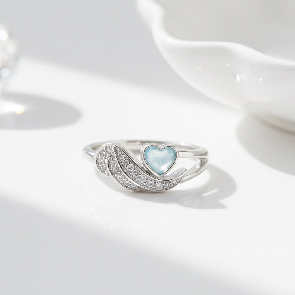 Angel Wing Heart Ring