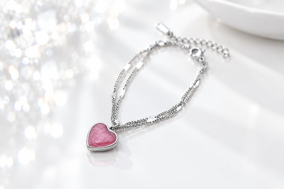 Stainless Steel Dainty Heart Bracelet