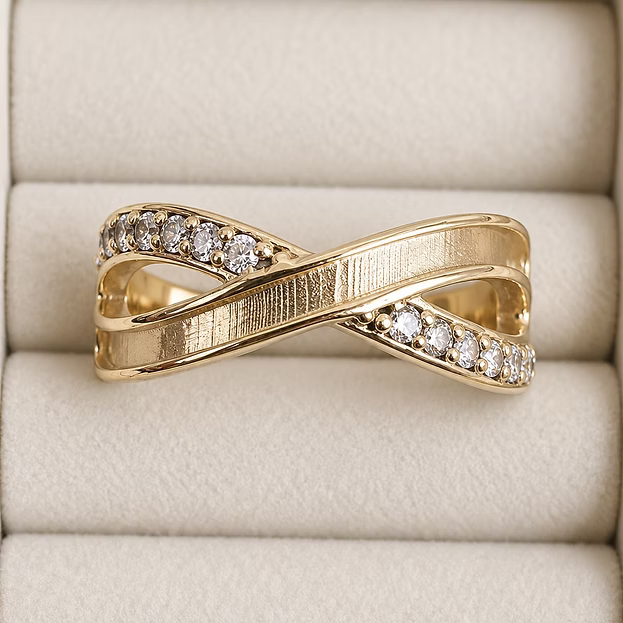 Gold Infinity Twist Ring