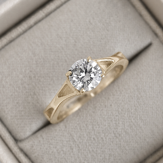 Gold Solitaire Channel Ring