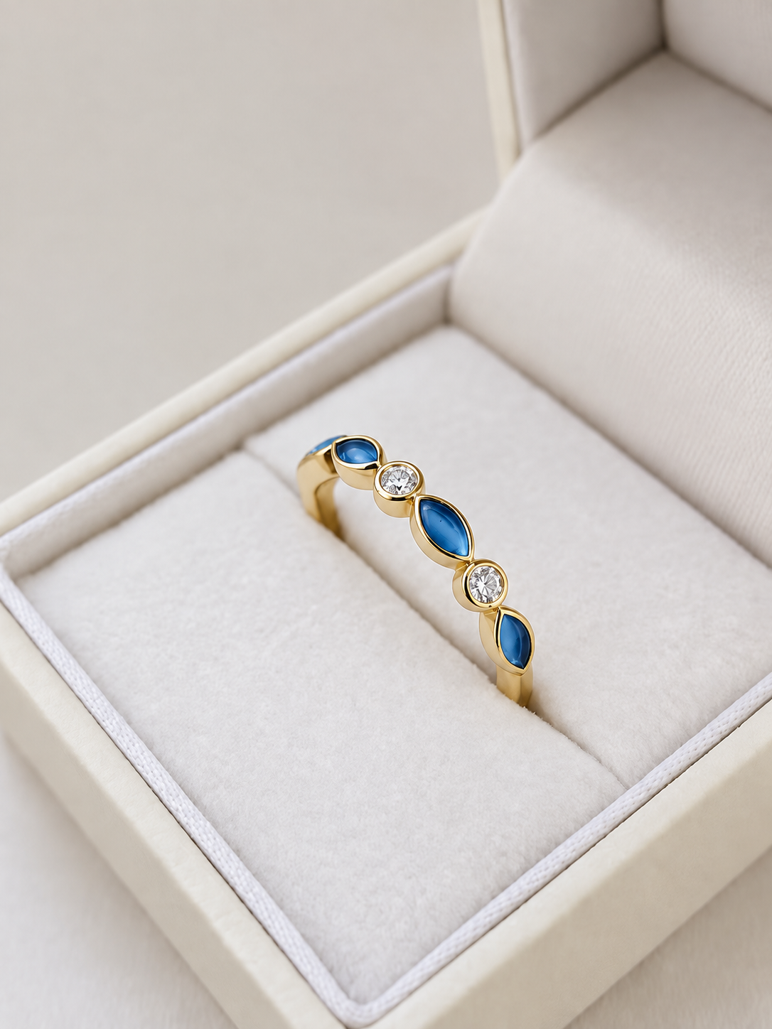 Gold Eternity Opal Ring