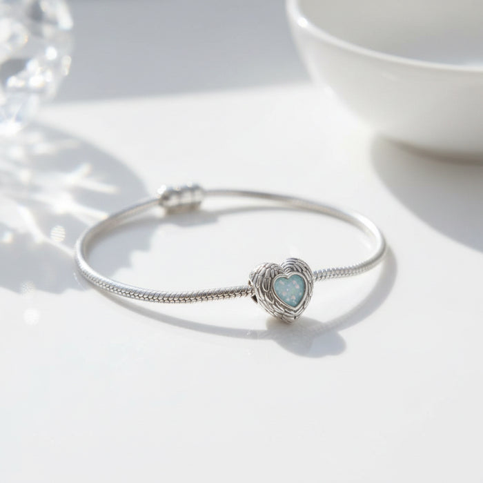 Angel Wings Heart Charm