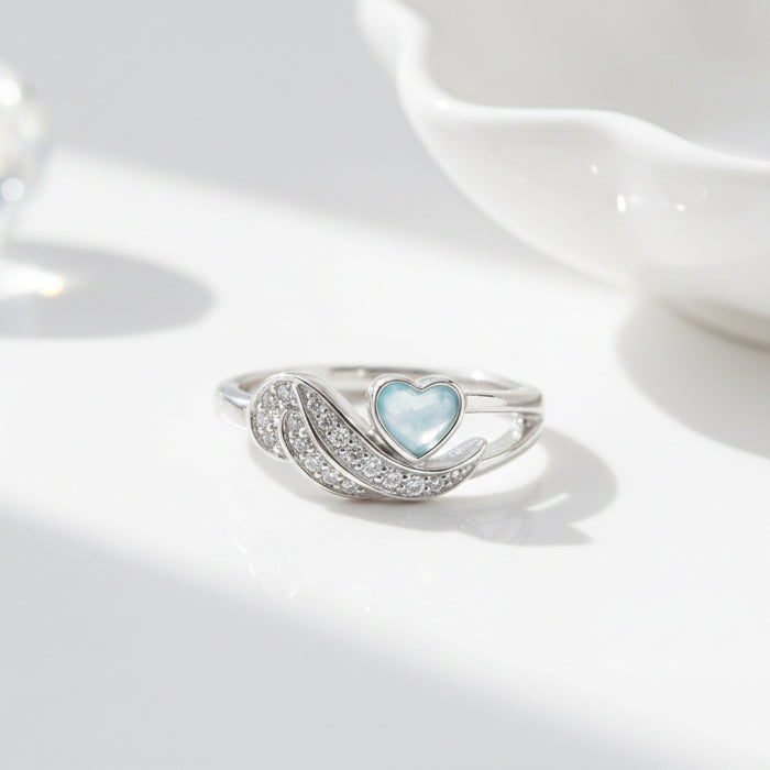 Angel Wing Heart Ring