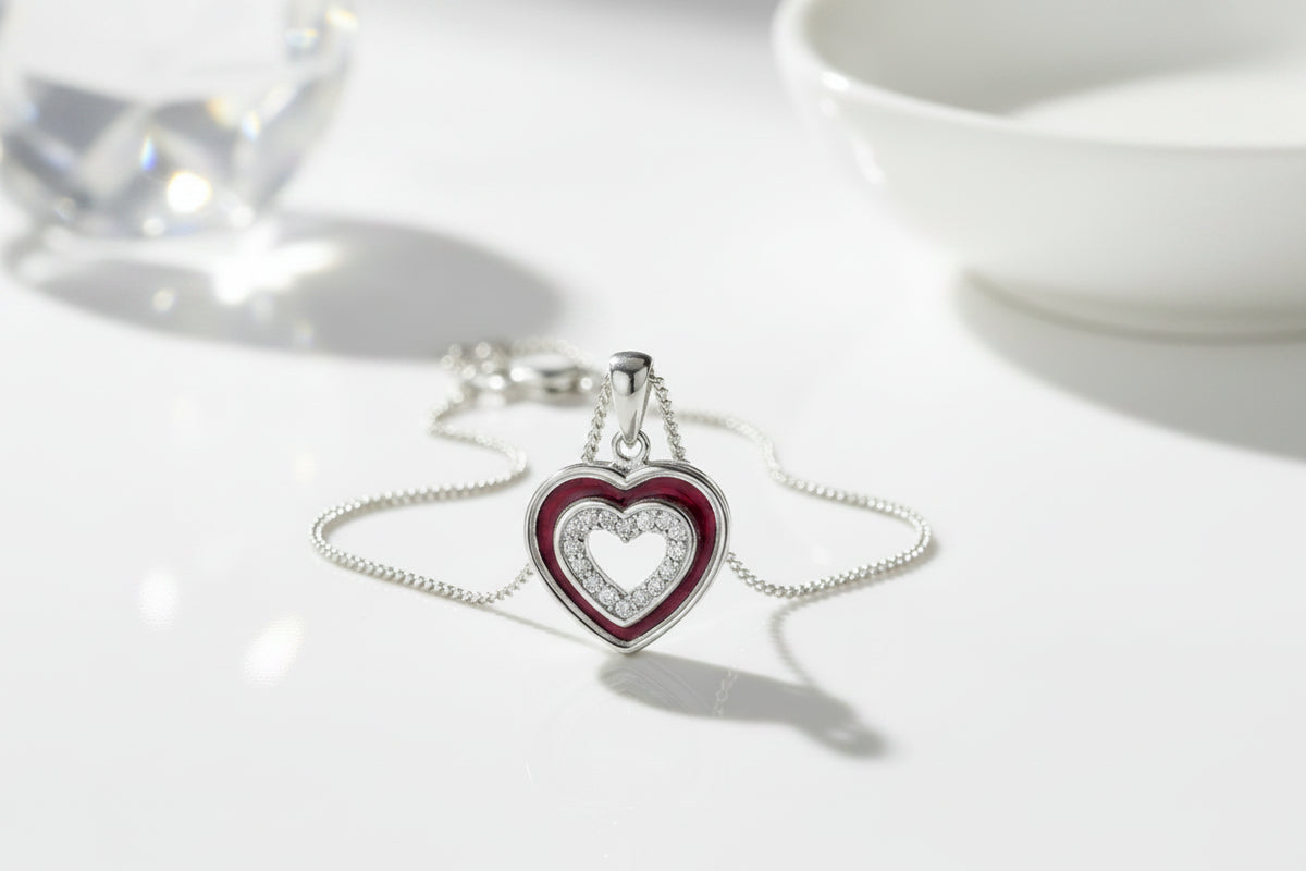 Open Crystal Heart Pendant
