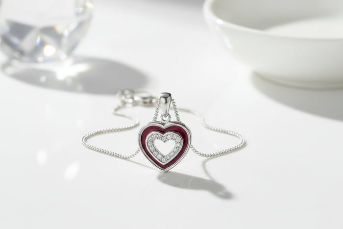 Open Crystal Heart Pendant