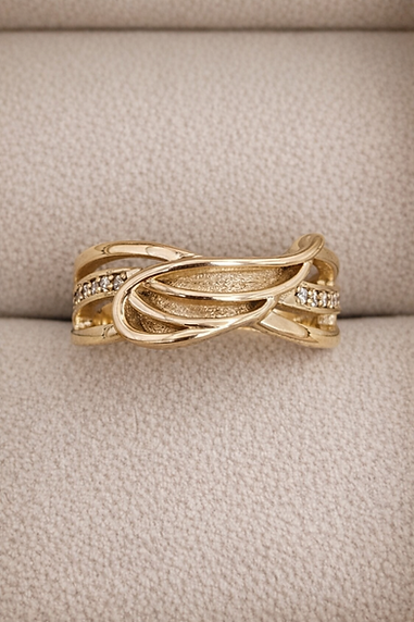 Gold Angel Wing Ring