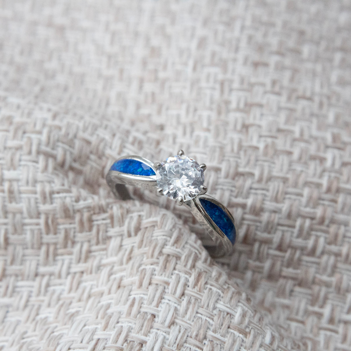 Stainless Steel Solitaire Ring
