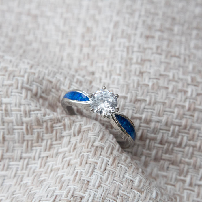 Stainless Steel Solitaire Ring