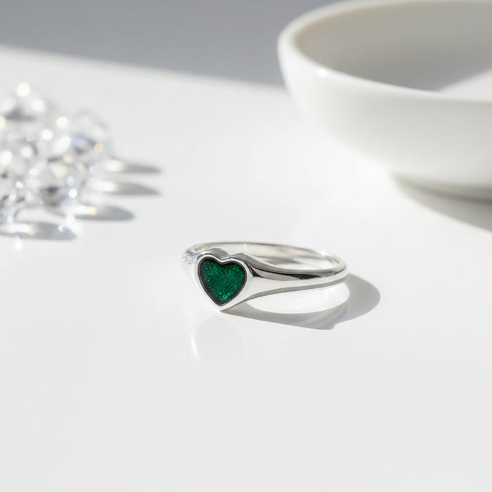 Ladies Heart Signet Ring