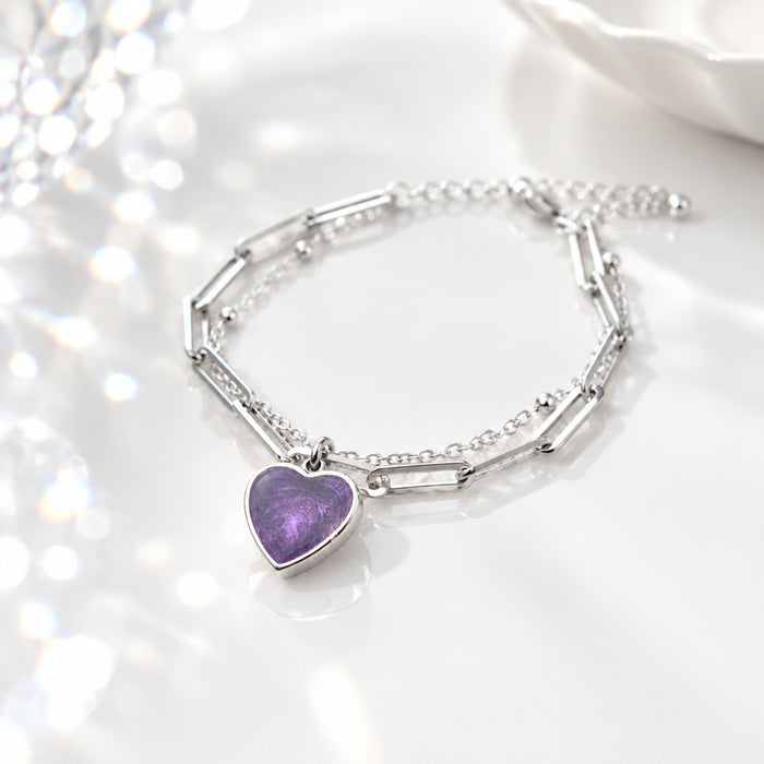 Stainless Steel Paperclip Heart Bracelet